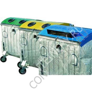 Евроконтейнер с крышками под раздельный сбор мусора (пластик, бумага, стекло)